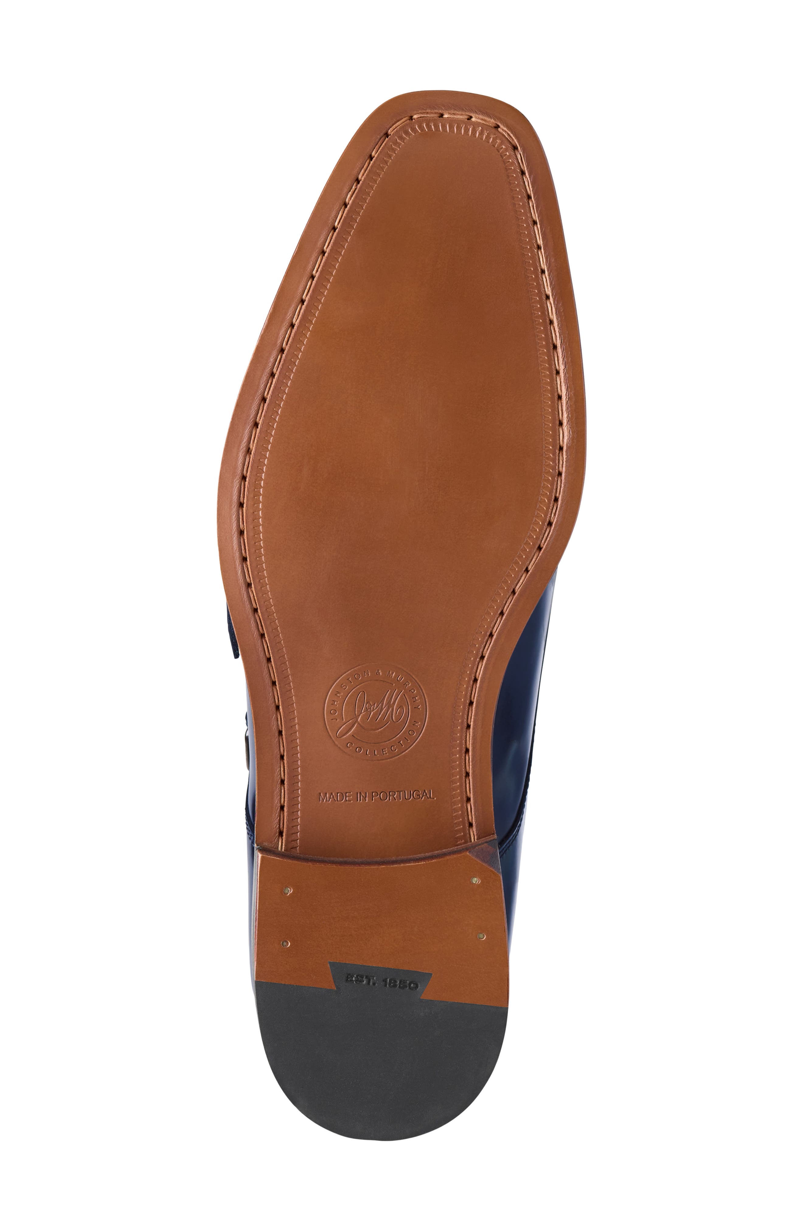 Arrister Double Monk Strap Shoe, Alternate, color, NAVY ITALIAN FULL GRAIN