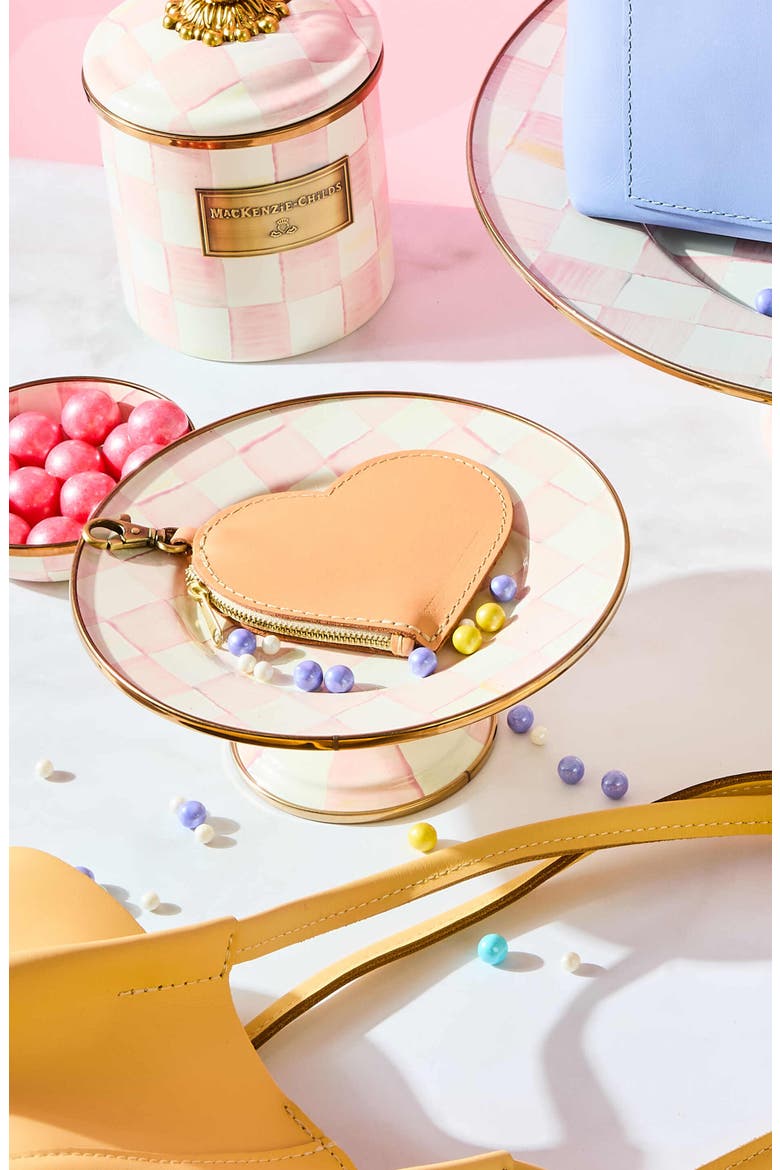 Rosy Check Mini Pedestal Platter, Alternate, color, ROSY