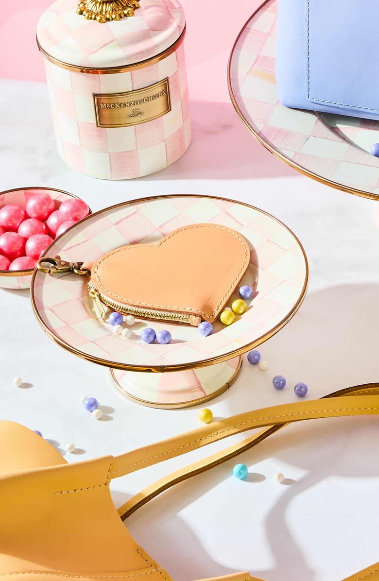 MACKENZIE CHILDS Rosy Check Mini Pedestal Platter, Alternate, color, Rosy