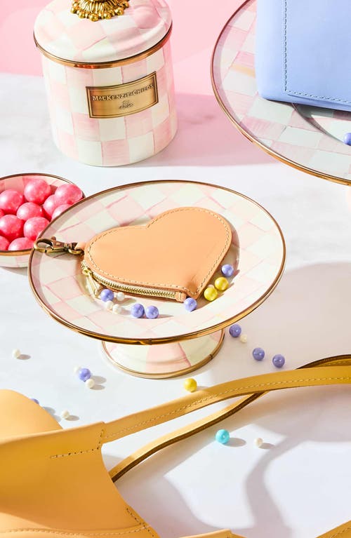 Mackenzie-childs Mackenzie Childs Rosy Check Mini Pedestal Platter In Pink