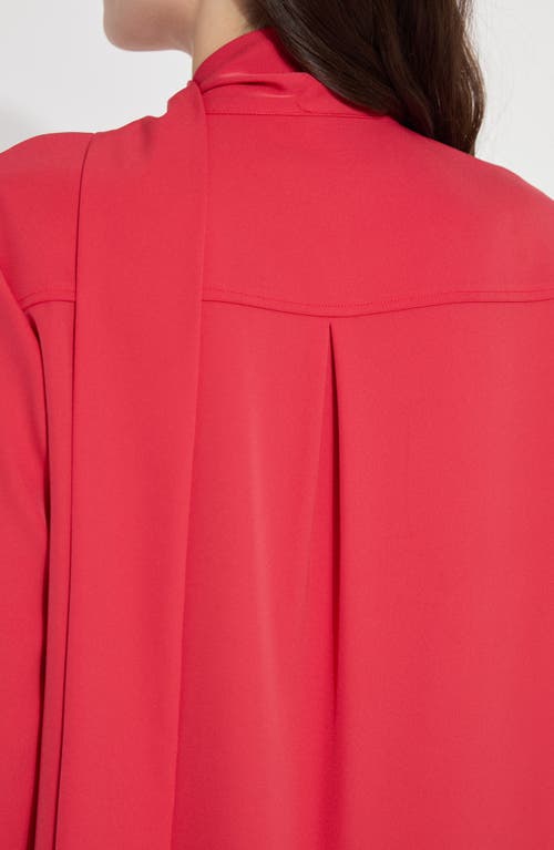 Lyssé Odette Scarf Neck Shirt In Red