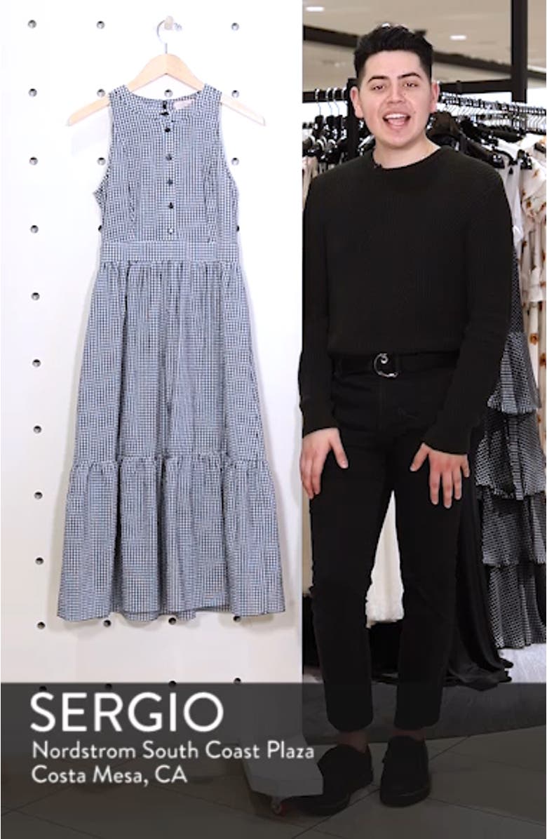 Ardith Gingham Fit & Flare Midi Dress, sales video thumbnail