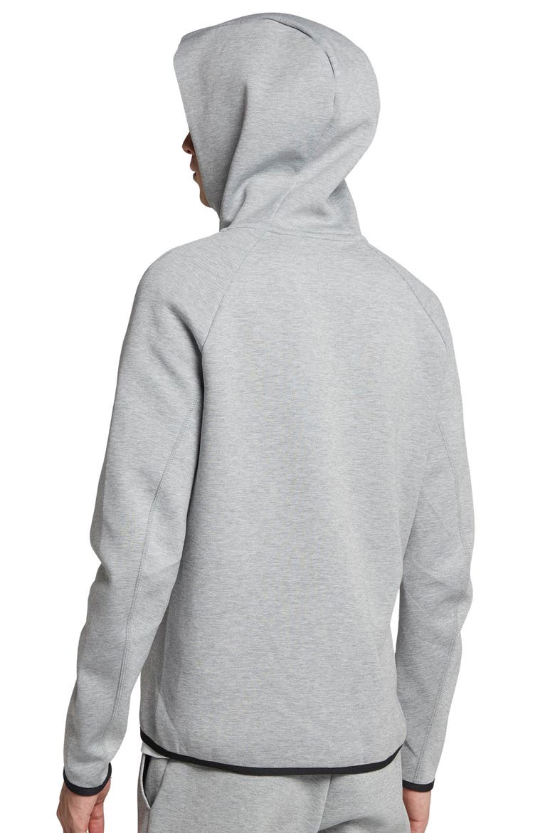 Sportswear Tech Fleece Zip Hoodie, Alternate, color, DK GREY HEATHER/ BLACK/ BLACK