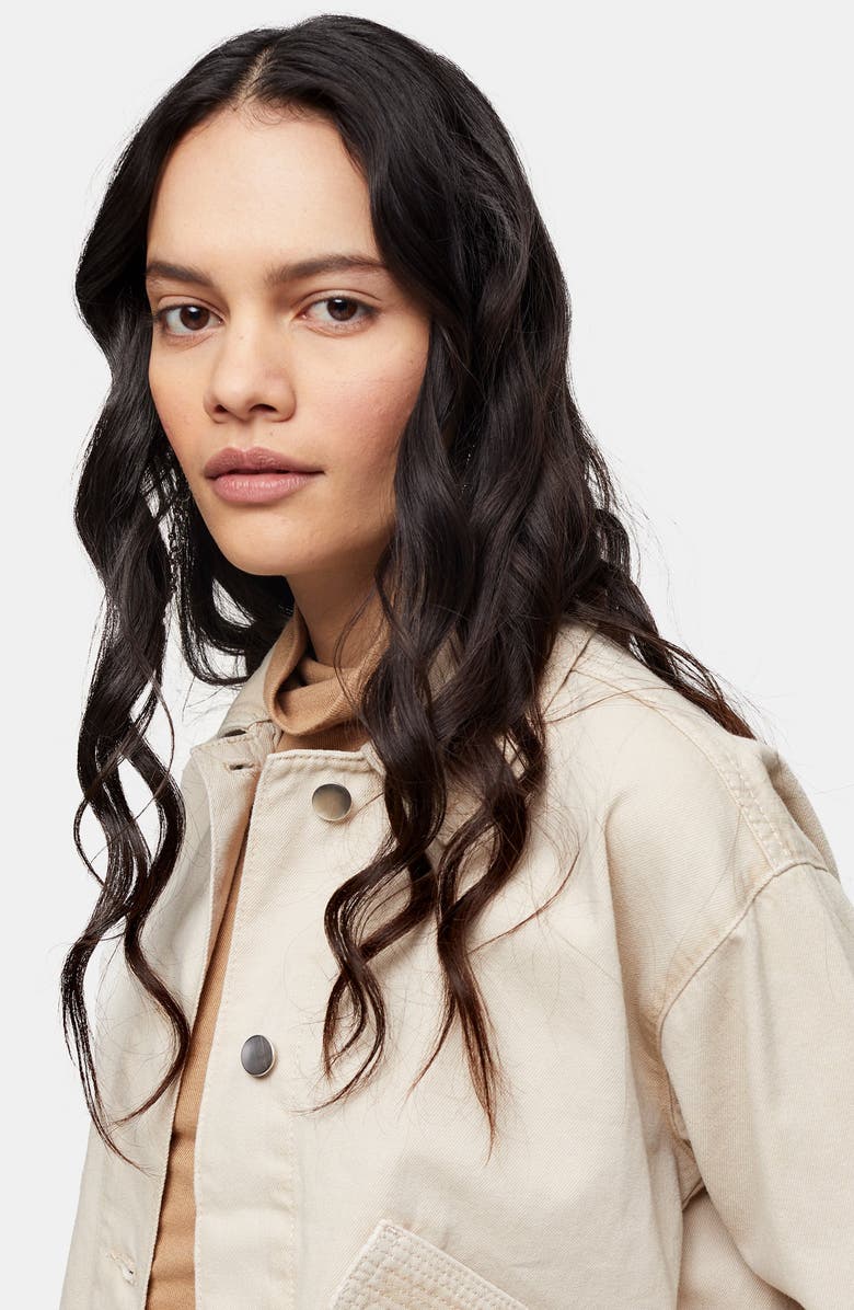 Topshop Boxy Crop Shirt Jacket, Alternate, color, 