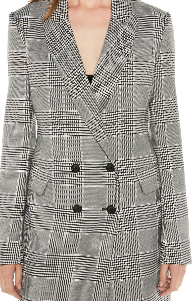 Bardot Plaid Coat, Alternate, color, Monocheck