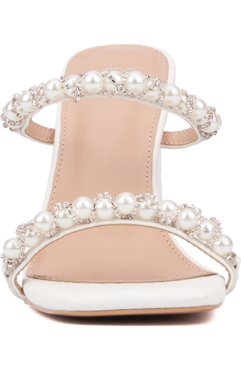 NEW YORK AND COMPANY Calissa Imitation Pearl & Rhinestone Embellished Sandal, Alternate, color,