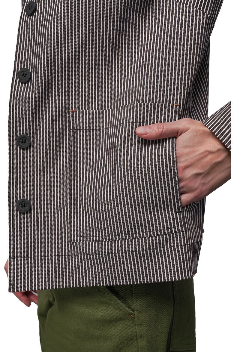 The Essential Railroad Stripe Utility Jacket, Alternate, color, Mocha/White