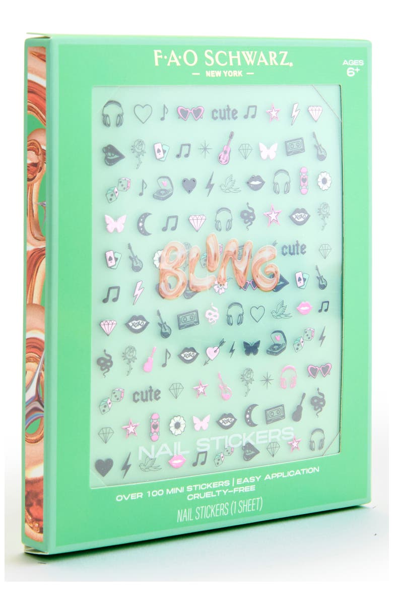 Kids' Glam Rock Nail Stickers, Main, color, PINK