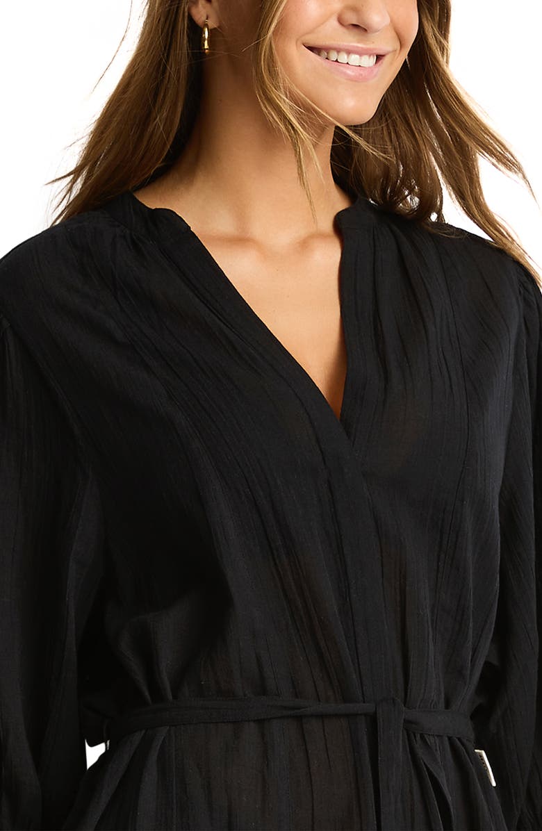 Sea Level Boho Cover-Up Shirt, Alternate, color, Black