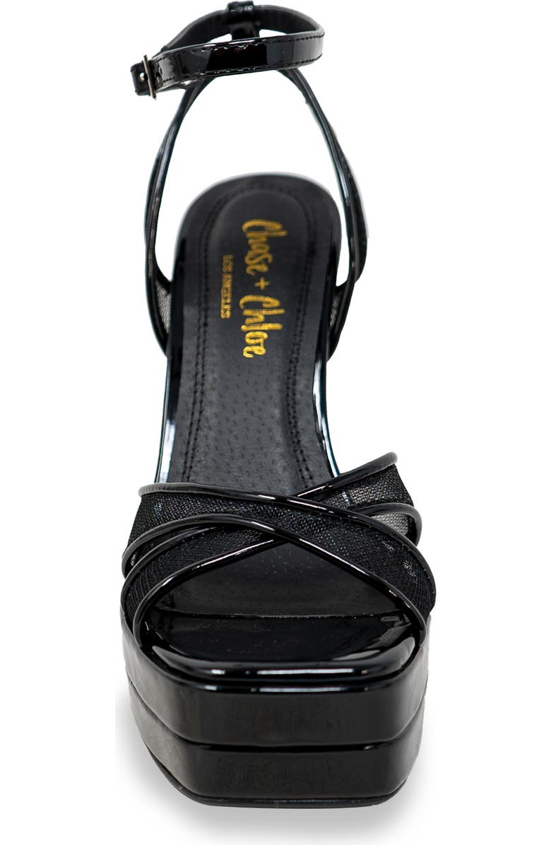 CHASE AND CHLOE Talsa Platform Sandal, Alternate, color, Black Patent