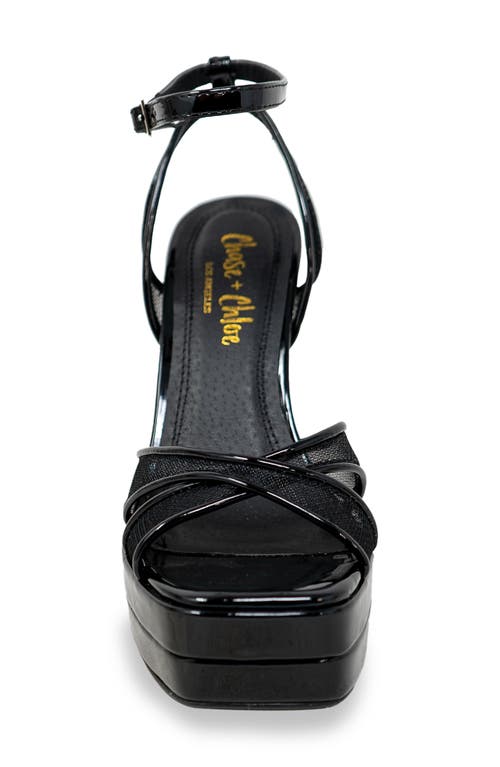 Chase & Chloe Chase And Chloe Talsa Platform Sandal In Black Patent
