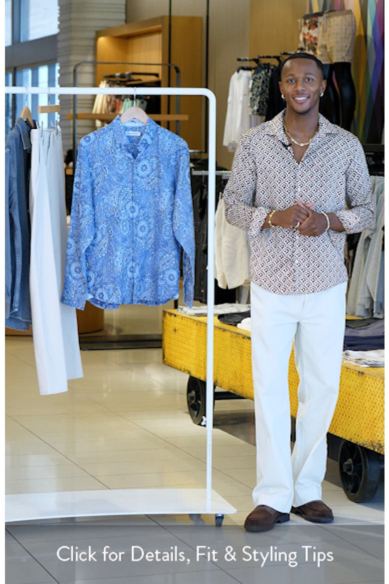 Blue Seas Medallion Paisley Print Button-Up Shirt video