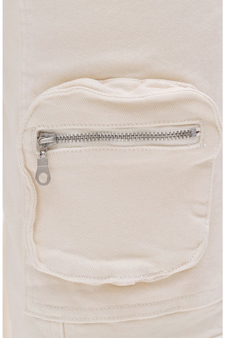 Paneled Wide Leg Cargo Jeans, Alternate, color, OFF WHITE