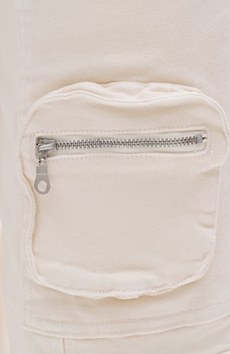 Bayeas Paneled Wide Leg Cargo Jeans, Alternate, color, Off White