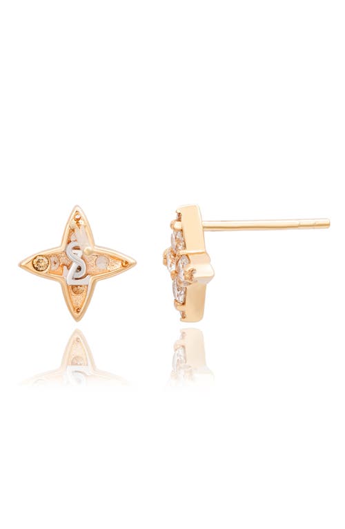 Suzy Levian Diamonds Diamond Star Stud Earrings In Yellow