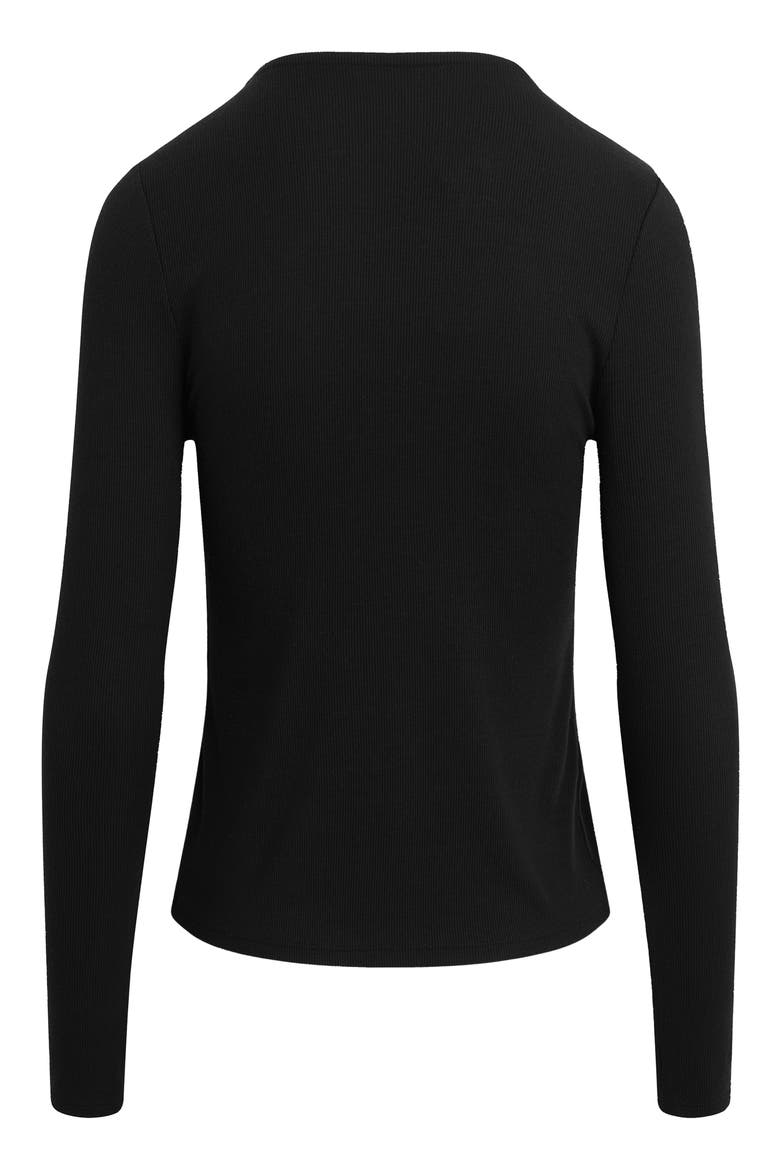 The Good Luck Long Sleeve Rib Top, Alternate, color, BLACK