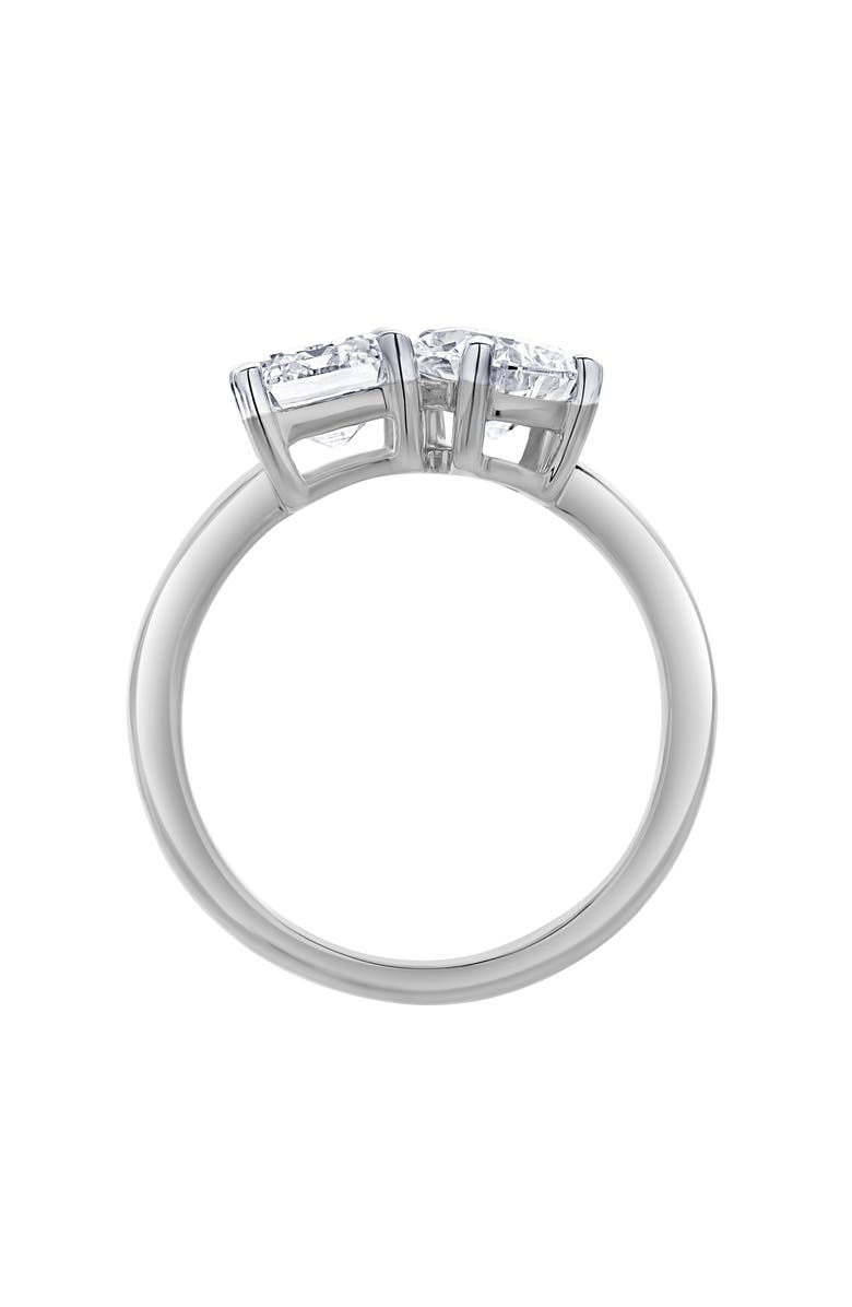 LuvMyJewelry Evermore 14K Gold Toi et Moi Emerald and Pear Lab Grown Diamond Ring - 3 ct, Alternate, color, 14K White Gold