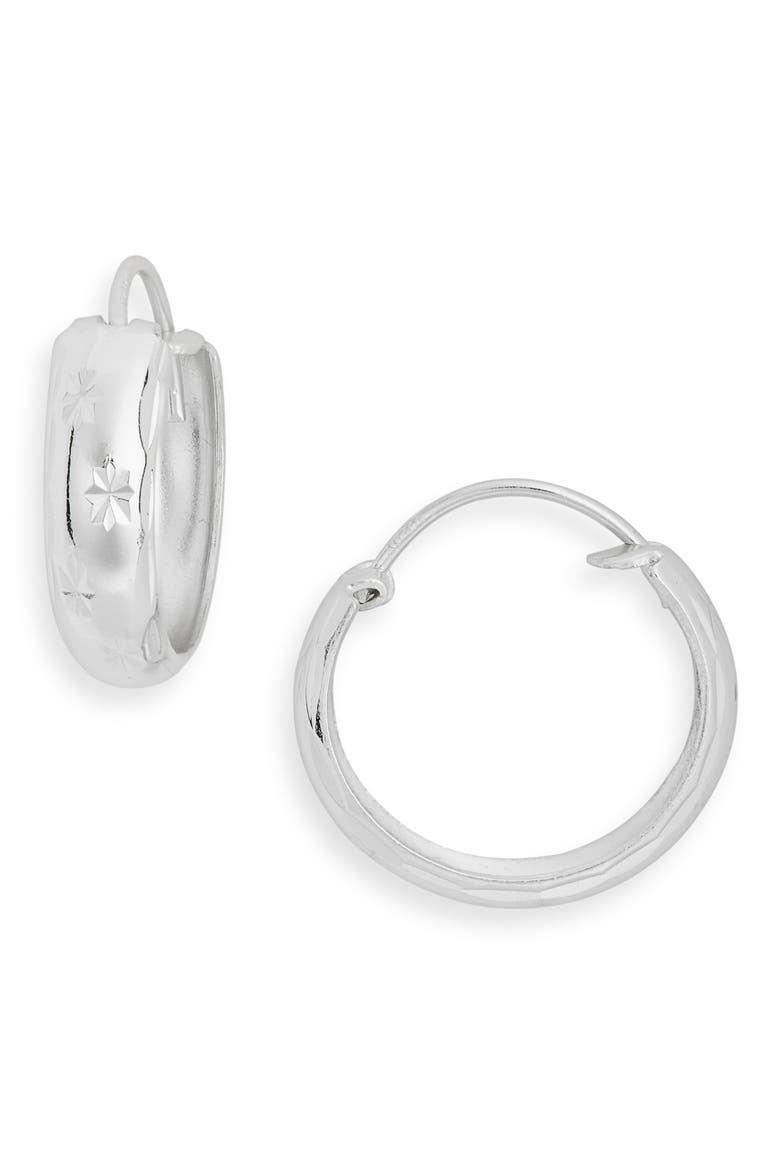 Star Endless Hoop Earrings, Main, color, SILVER
