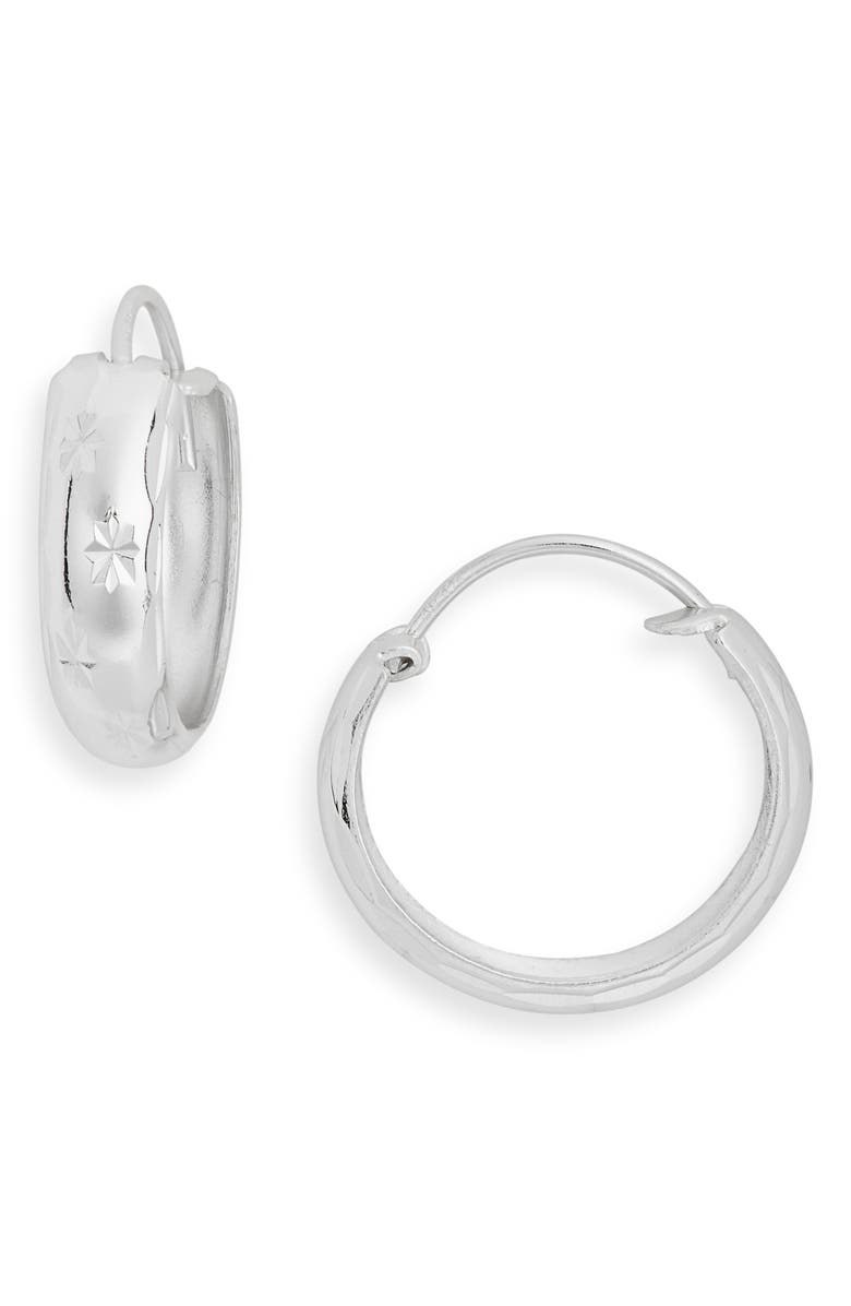 ARGENTO VIVO Star Endless Hoop Earrings, Main, color, Silver