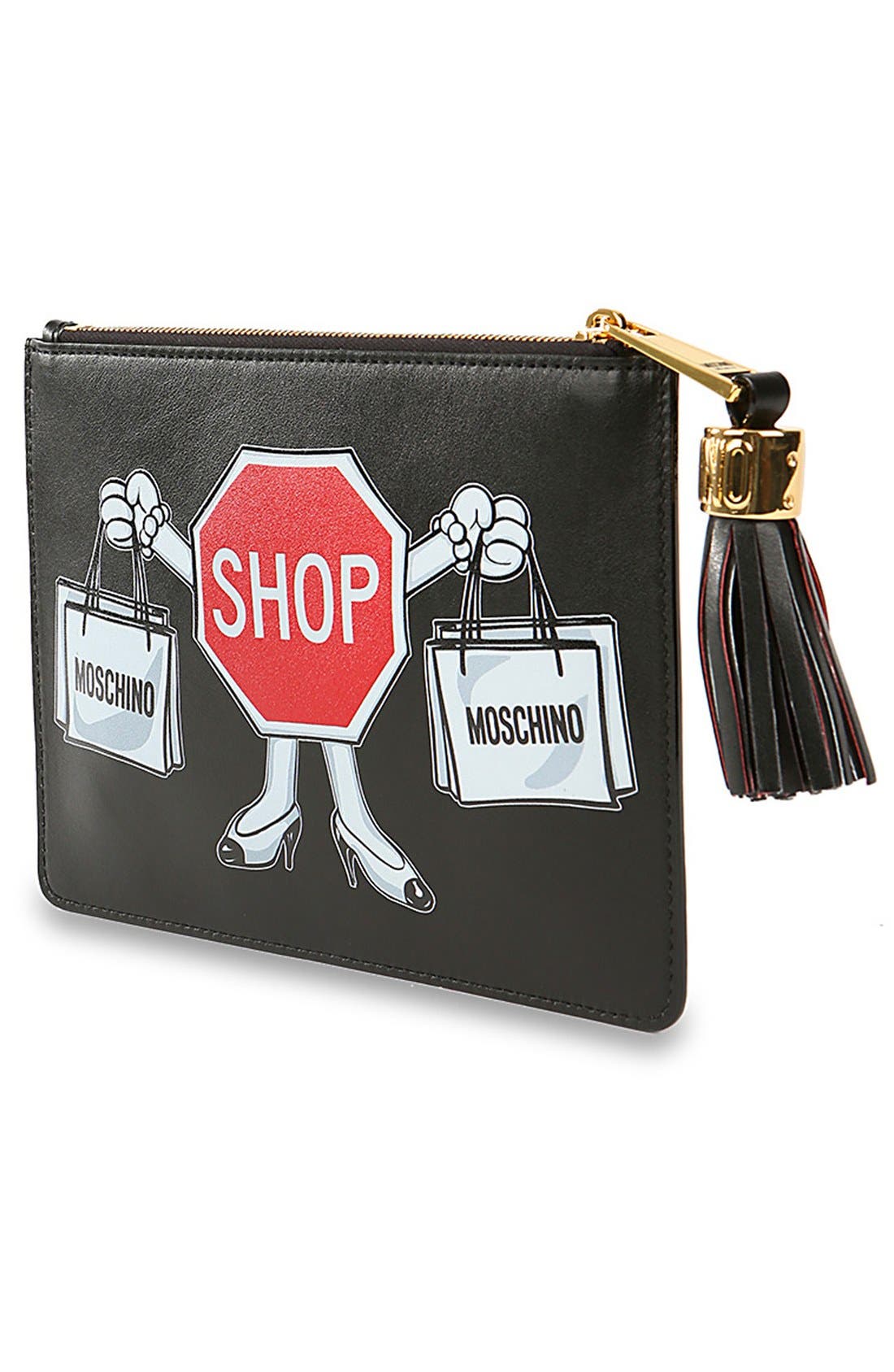 Moschino Graphic Leather Clutch (Women) | Nordstrom