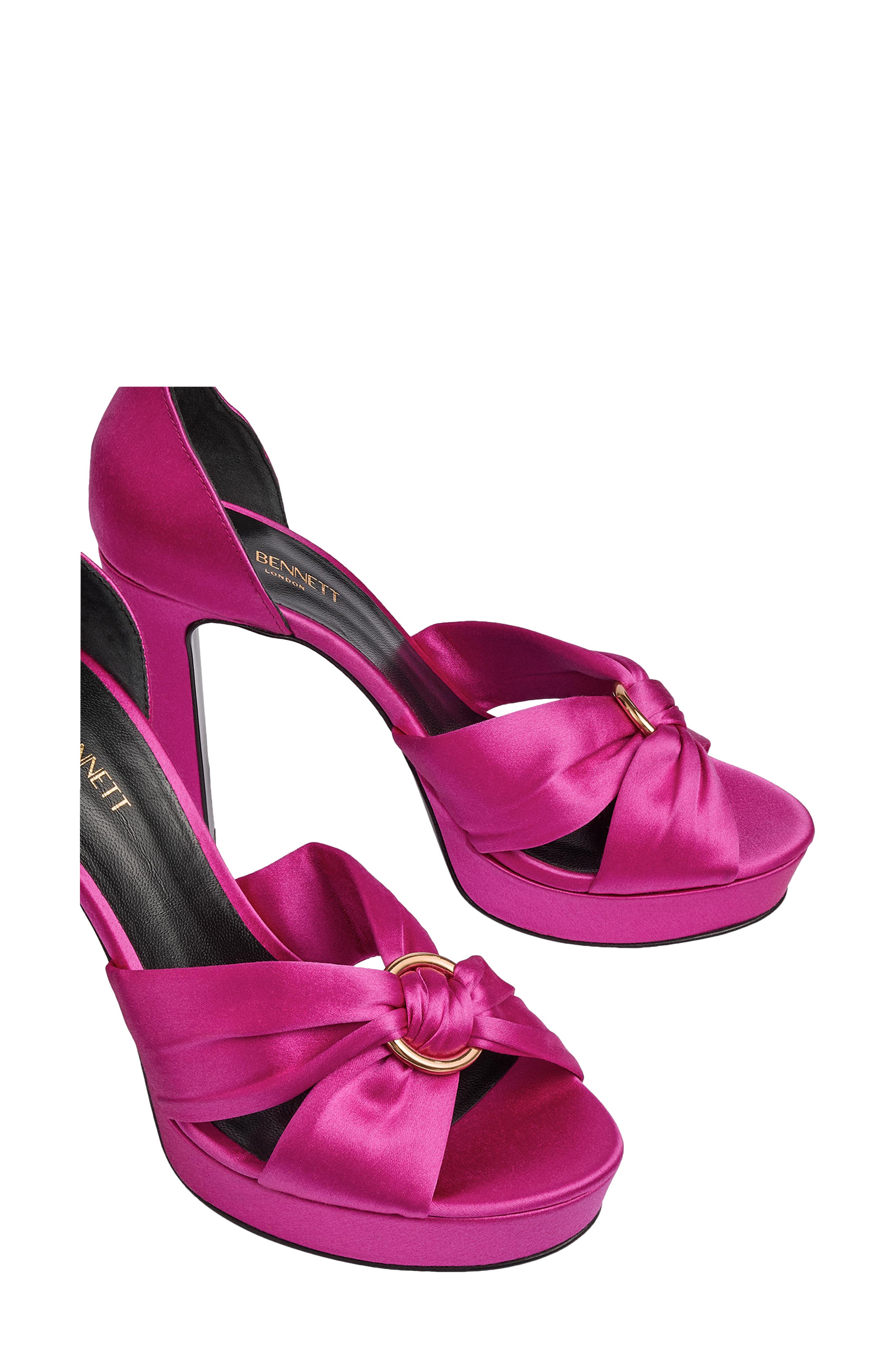 LK Bennett Aysha Satin Ankle Strap Sandal, Alternate, color, 
