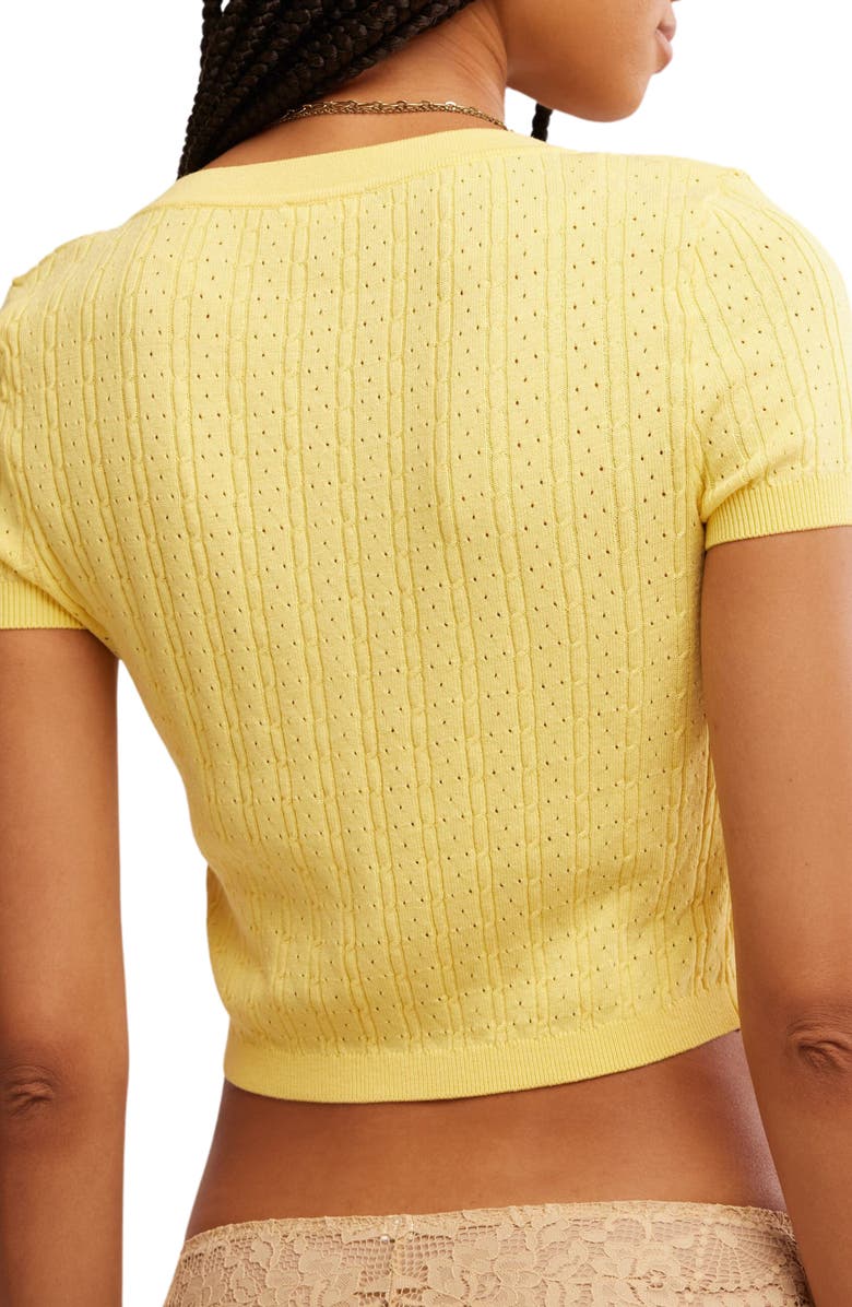 Free People Cassie Crop Cardigan, Alternate, color, Sunshine