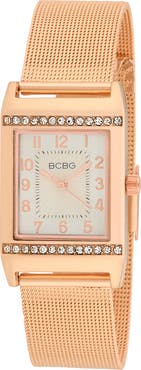 BCBG Retro Quartz Mesh Strap Bracelet Watch, 23mm