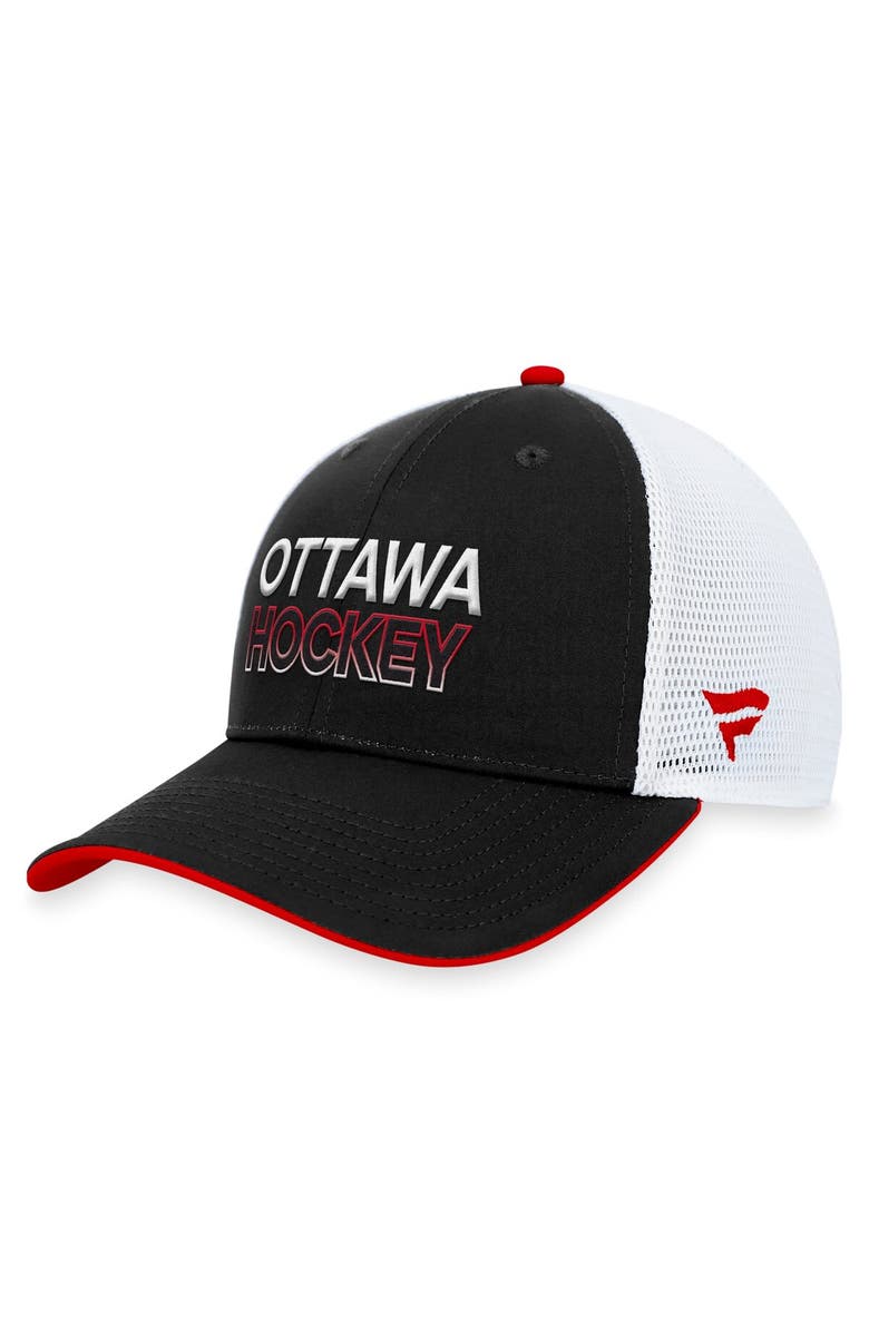 FANATICS Men's Fanatics Branded Black Ottawa Senators Authentic Pro Rink Trucker Adjustable Hat, Alternate, color,