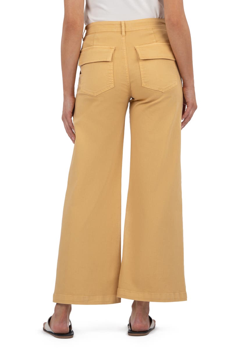 KUT from the Kloth Meg High Waist Ankle Wide Leg Twill Pants, Alternate, color, Dandelion