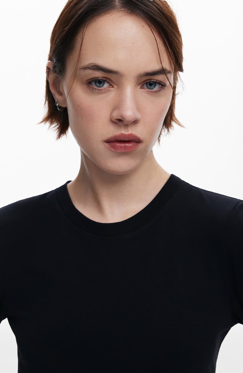 Desigual Mix Media Long Sleeve Dress, Alternate, color, Black