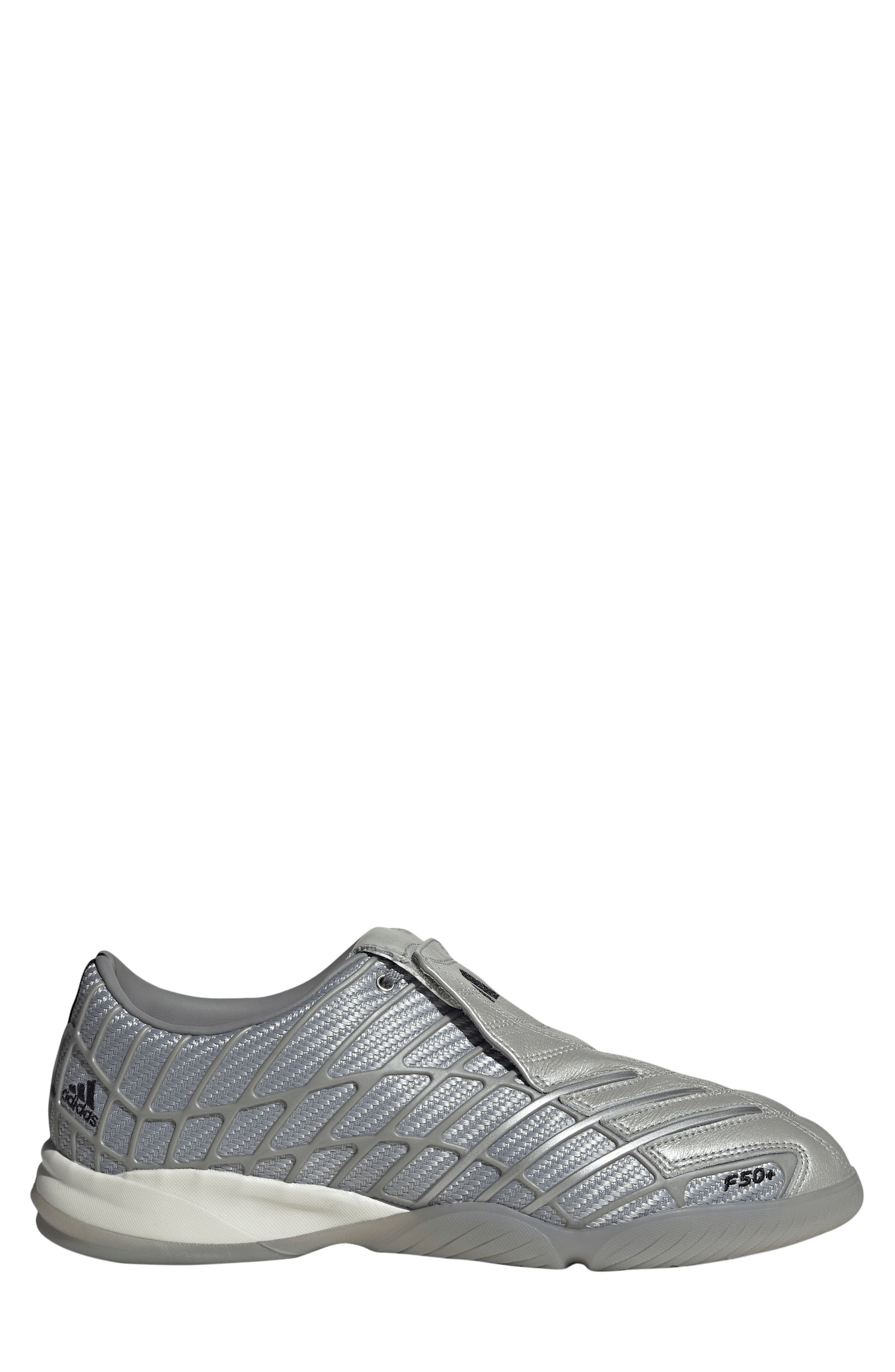 adidas F50 Sala Running Sneaker, Alternate, color, Silver / Silver/ Grey