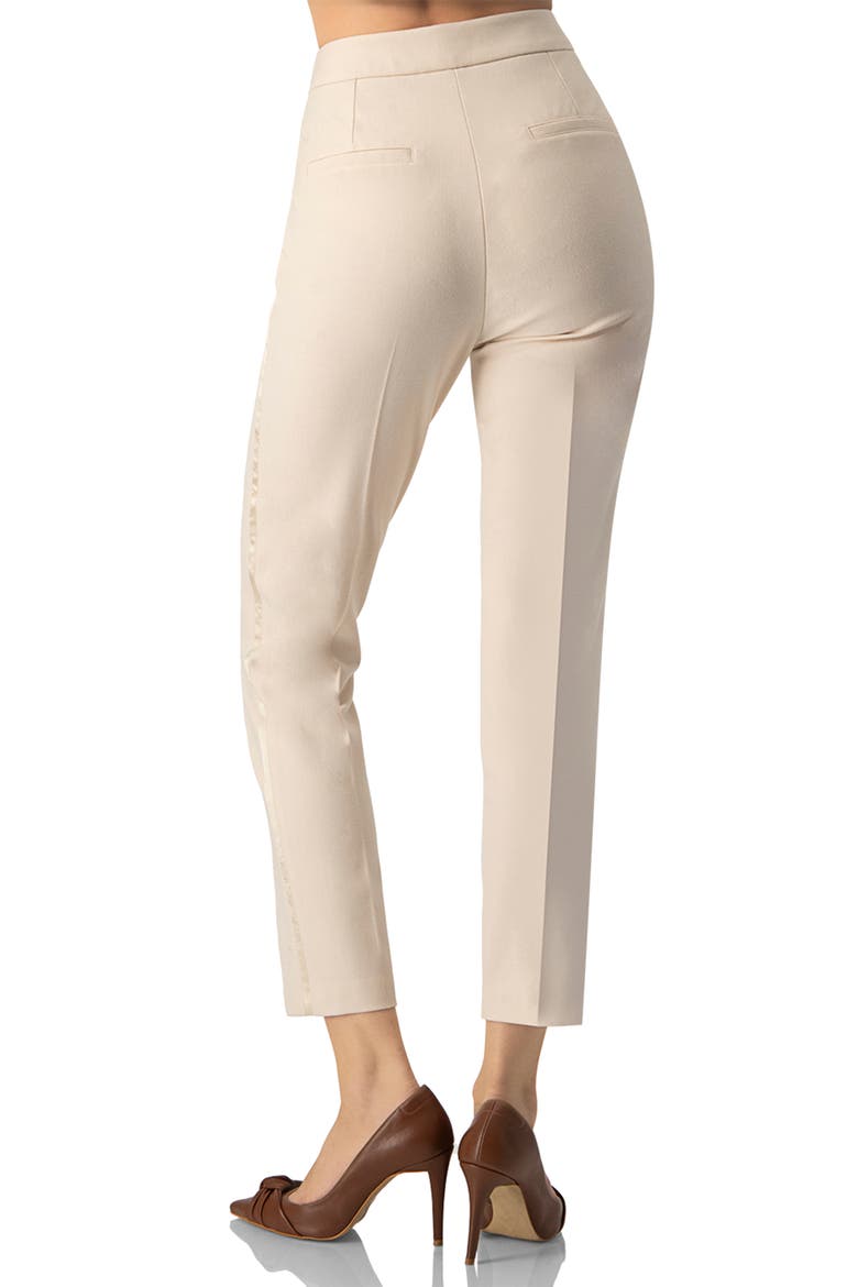 Straight Cut Tailored Capri Trousers, Alternate, color, Natural