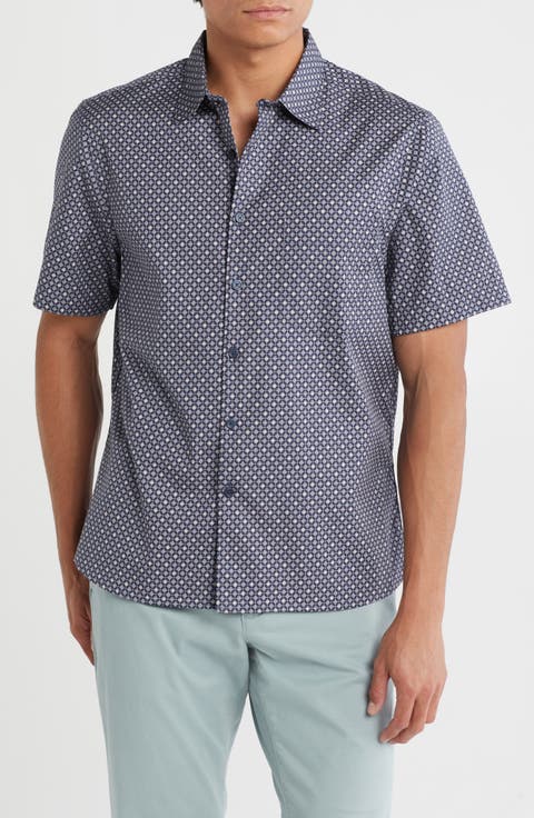Short Sleeve Poplin Button-Up Shirt