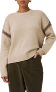 Splendid Hayden Whipstitch Detail Cotton Blend Sweater