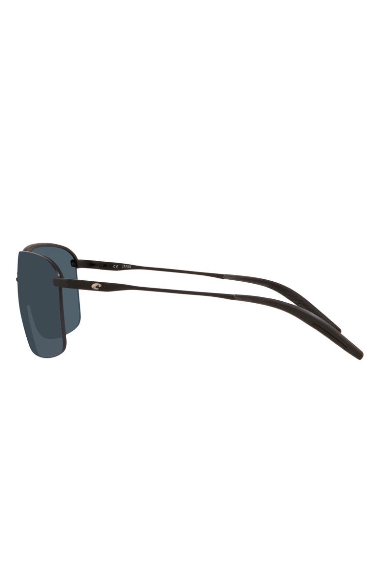 Costa Del Mar 62mm Oversize Rimless Rectangular Sunglasses, Alternate, color, Matte Black/ Gray
