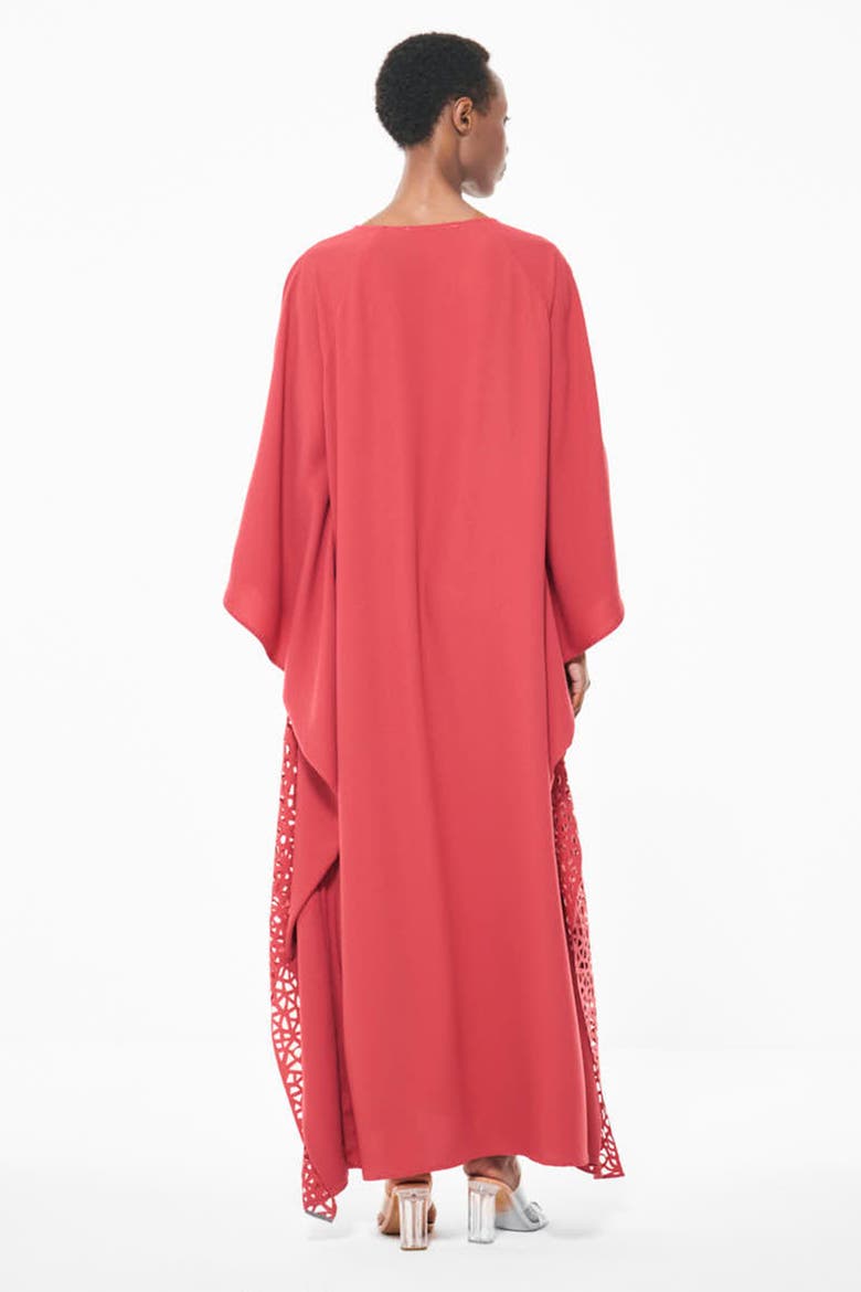 Laser Cut Cape Kaftan, Alternate, color, Coral