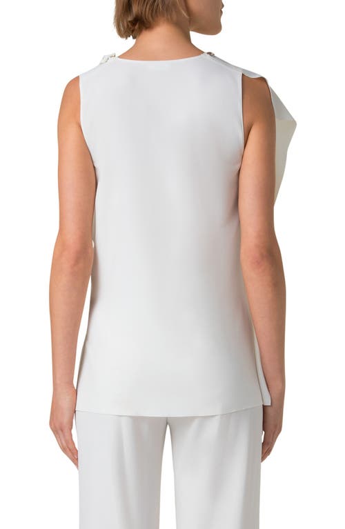 Akris Punto Ruffle Detail Sleeveless Top In Cream