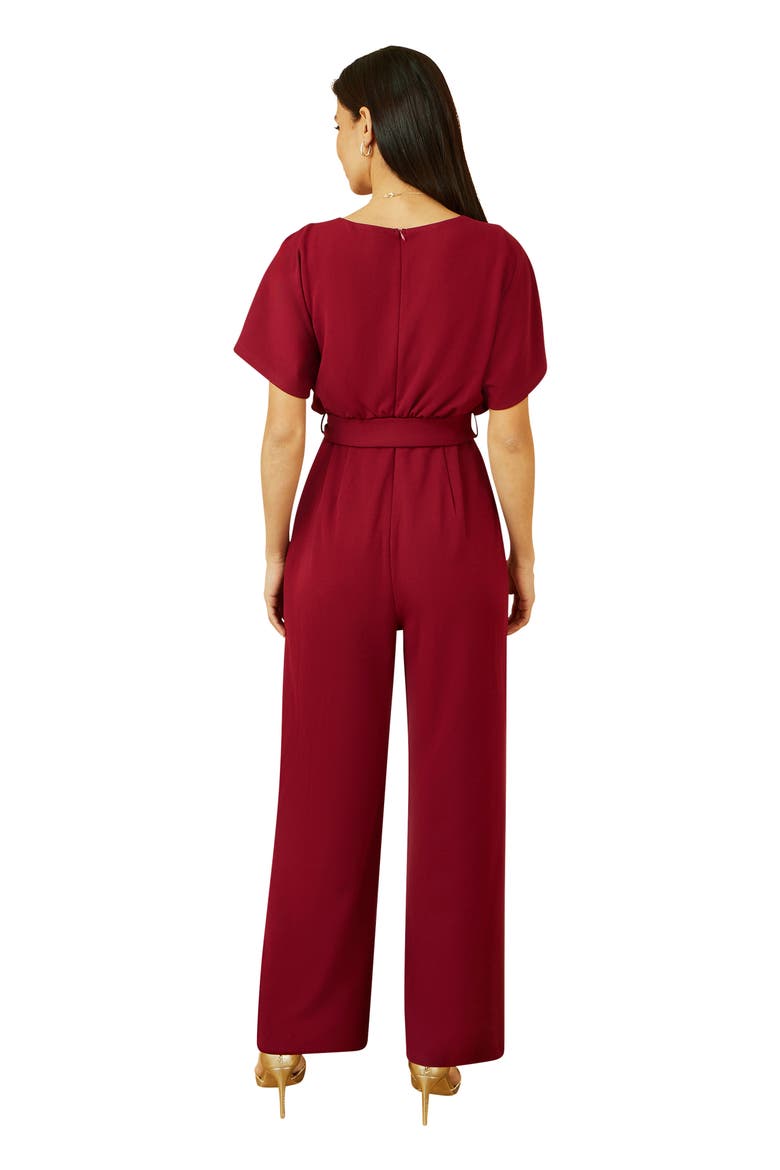 Batwing Stretch Jumpsuit, Alternate, color, Burgundy