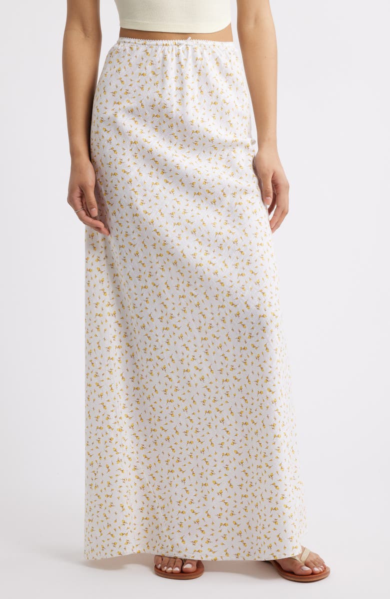 BP. Maxi Skirt, Main, color, White- Yellow Soft Abby Floral