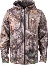 DUNBROOKE Men's Dunbrooke  Camo Los Angeles Dodgers Trophy Realtree Full-Zip Hoodie