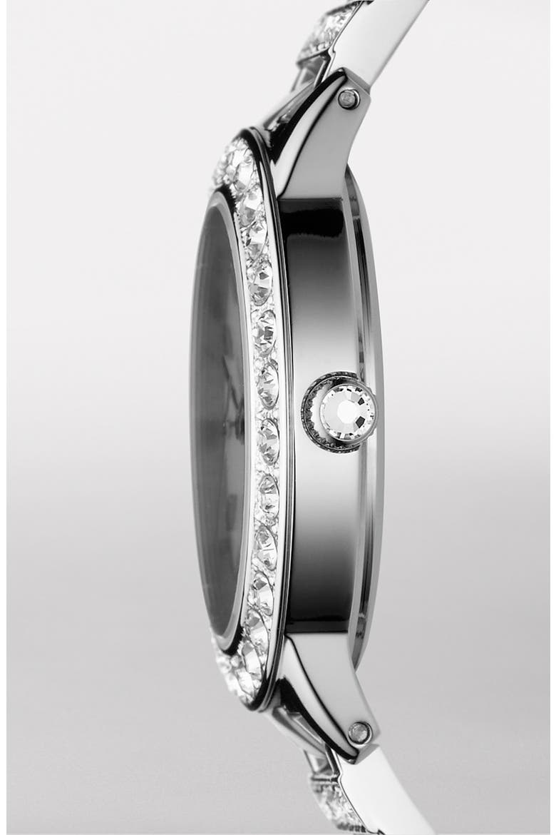 'Jesse' Crystal Embellished Bracelet Watch, 34mm, Alternate, color, SILVER