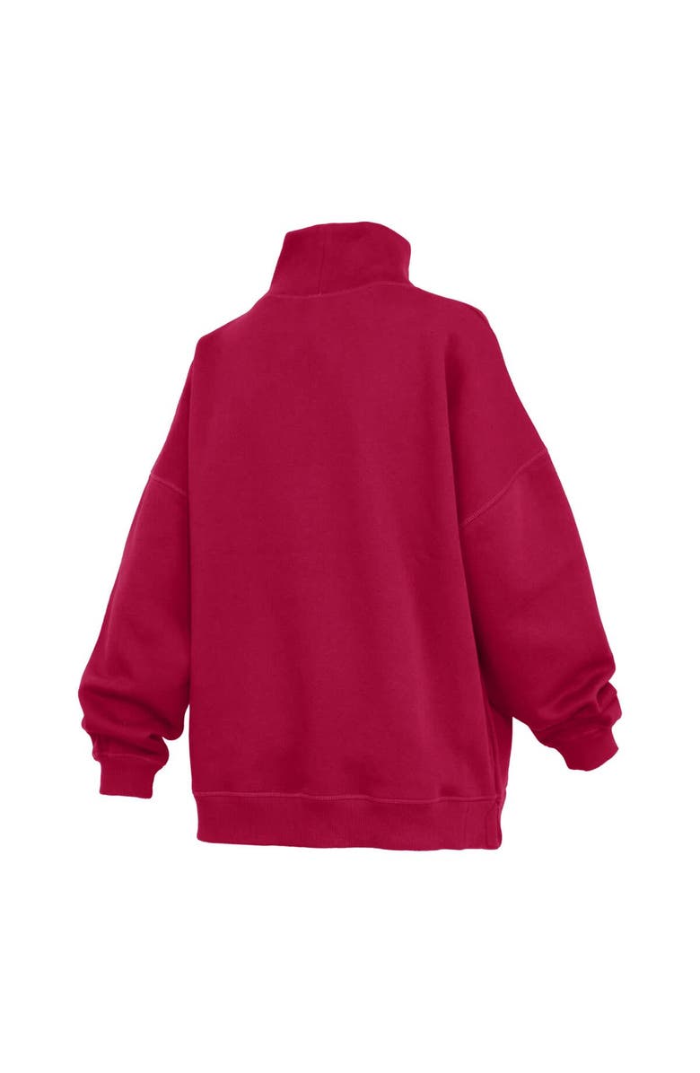 PRESSBOX Women's Pressbox Crimson Indiana Hoosiers Oversized Mock Neck Sweatshirt, Alternate, color, Crimson