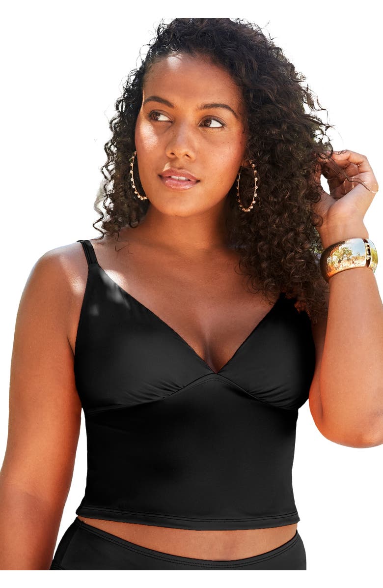 Swimsuits for All Essential Cropped Tankini Top, Main, color,