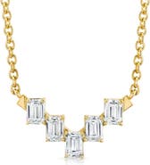 Michael M Mini Montage Emerald Cut Diamond Chevron Necklace
