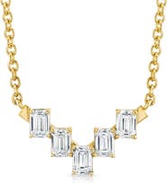 Michael M Mini Montage Emerald Cut Diamond Chevron Necklace
