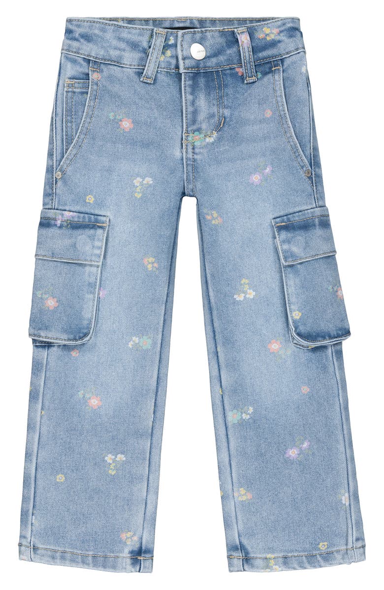 Joe's Jeans Kids' Lara Floral Straight Leg Cargo Jeans, Main, color, Bleach Wash 130
