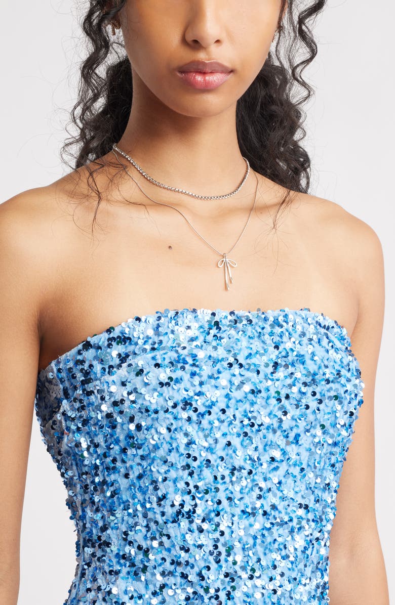 BP. Strapless Sequin Minidress, Alternate, color, Baby Blue