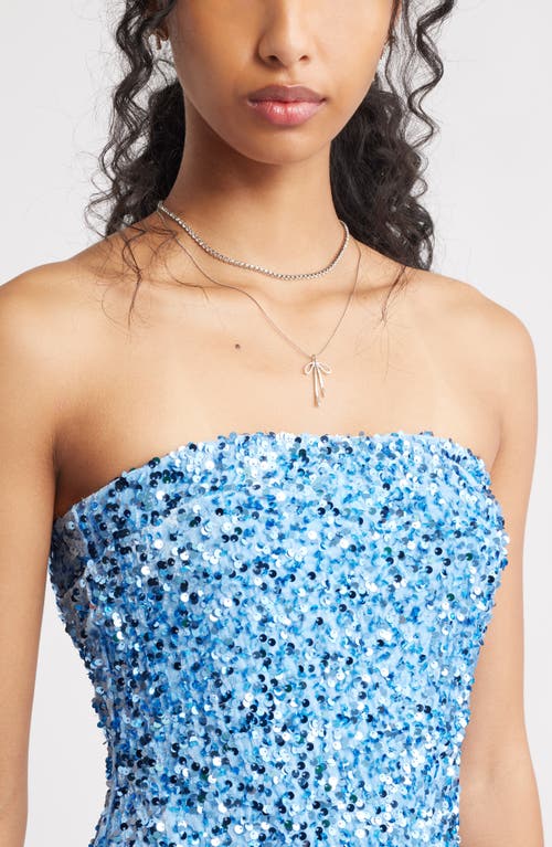 Bp. Strapless Sequin Minidress In Blue