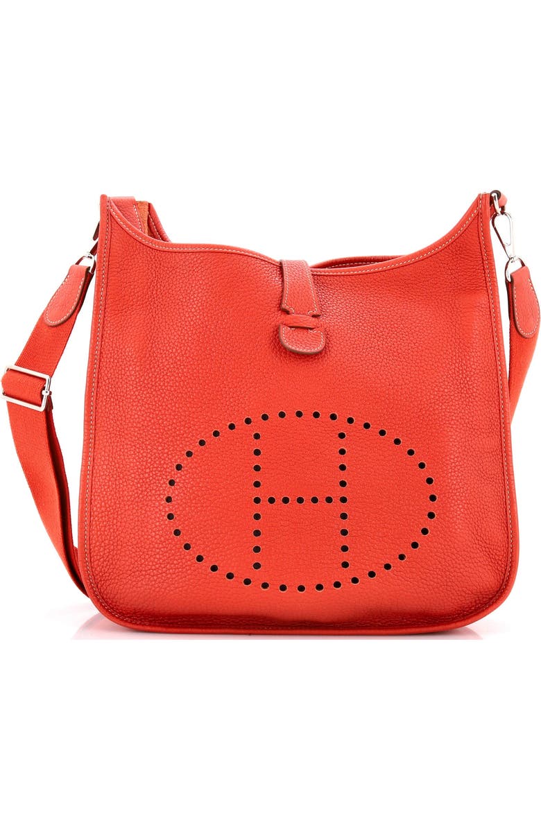 Pre-Owned Hermes Evelyne Bag Gen III Clemence GM, Main, color, Sanguine