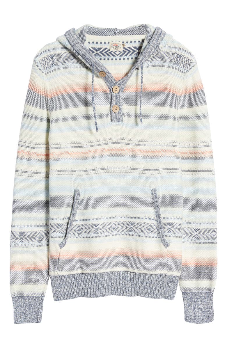 Faherty Cove Stripe Sweater Hoodie, Alternate, color, 